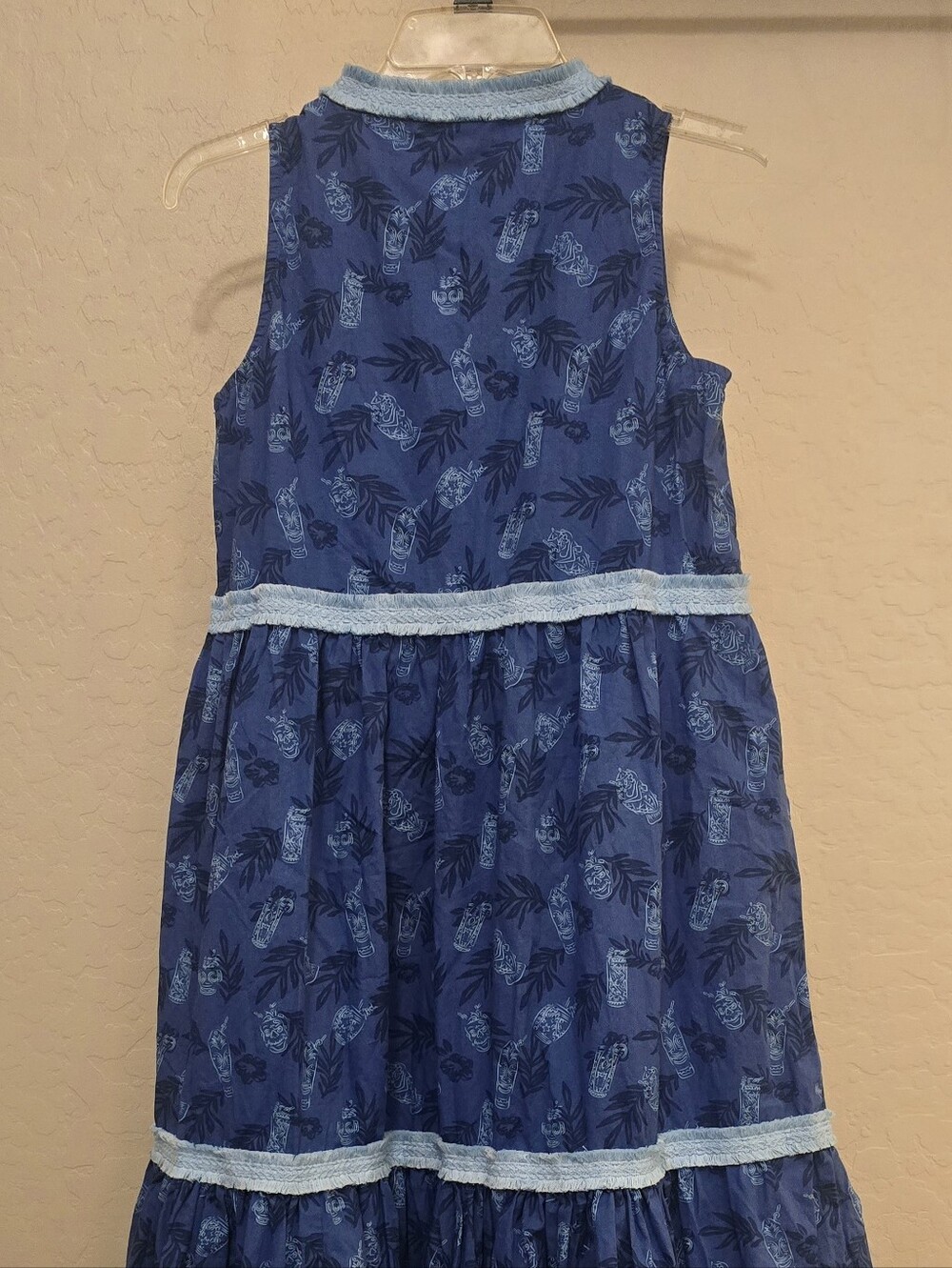 Disney Parks Trader Sam's Blue Tiki Grotto Printed Cotton Maxi Dress, XS - Picture 9 of 16